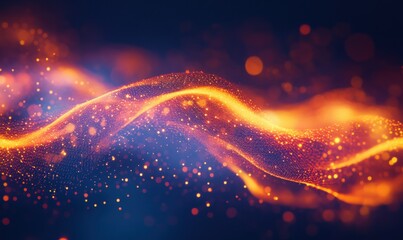 Wall Mural - abstract concept of energy represented by vibrant glowing lines and shapes, soft neon light creating