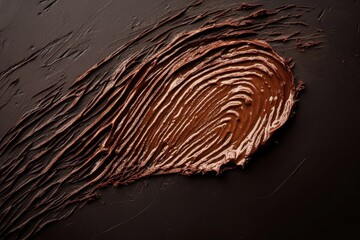 Wall Mural - Swirls of chocolate spread on a dark textured background