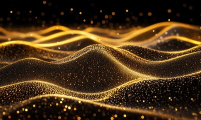 Wall Mural - alluring abstract waves of glistening particles in an impressive light spectacle.