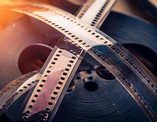 Wall Mural - old vintage film strip reel detail backdrop