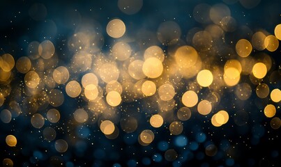 Wall Mural - abstract gold light defocused background with delicate bokeh effects, perfect for festive holiday th