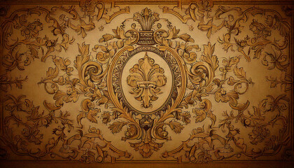 Wall Mural - old vintage antique heraldic pattern texture