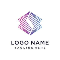 Lightning symbol, business and technology, logo design template vector