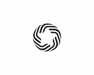 Wall Mural - star in striped circle logo design. award symbol. creative leader success sign. illustration.