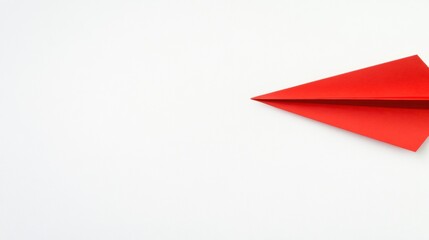 Wall Mural - Red paper plane symbolizing business strategy and innovation on a white background for success and solutions. Generative AI