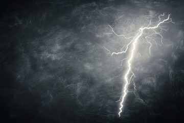 Wall Mural - Lightning bolt striking dramatically against a dark textured background