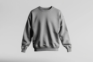 Wall Mural - Cozy gray sweatshirt a white background  for casual wear or fashion display