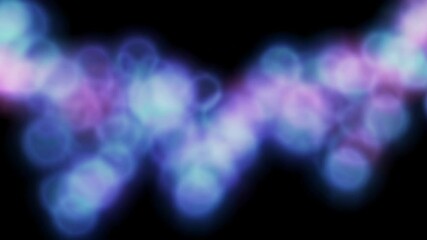 Aufkleber - Abstract bokeh light pattern with purple and blue hues on black background, artistic and ethereal concept