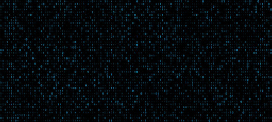 Wall Mural - blue binary code background with numbers on a dark background. severance digital matrix texture. a c