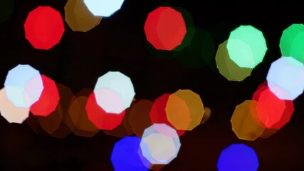 Aufkleber - Colorful bokeh lights with blue and red hues, abstract background. Festive celebration and vibrant atmosphere concept