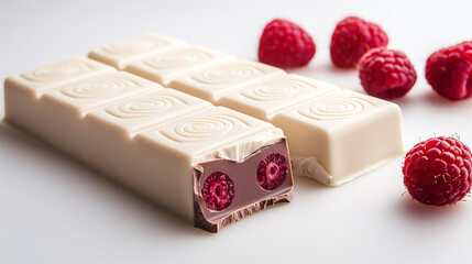 Canvas Print -  minimalist white chocolate and raspberry bars