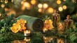 © jantavong - Serene Spa Setup With Essential Oils, Flowers, and Candles Creating a Calming Atmosphere for Relaxation