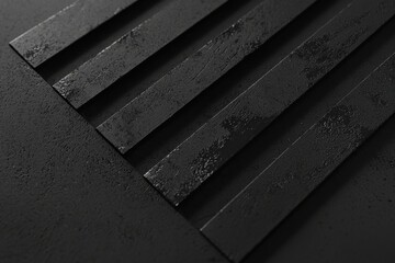 Sticker - Close-up View of Textured Black Surface with Vertical Stripes