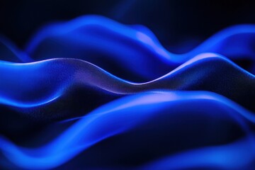 Wall Mural - captivating waves of blue silk fabric with soft texture and light