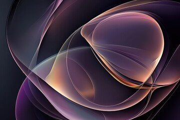 Wall Mural - abstract smooth fluid waves in warm color palettes on dark background