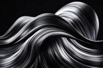 Wall Mural - elegant flowing silver hair against a dark background