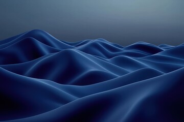 Wall Mural - Serene Blue Waves in Soft Curves Under Dim Lighting