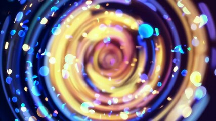 Poster - Colorful abstract spiral with bokeh lights and vibrant glow, digital art concept