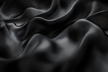 Wall Mural - elegant black fabric texture with soft waves and subtle shine