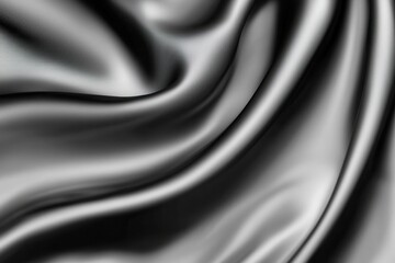 Wall Mural - luxurious soft black satin fabric draped smoothly in waves