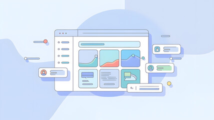 minimalist user interface vector illustration visually balanced simple design