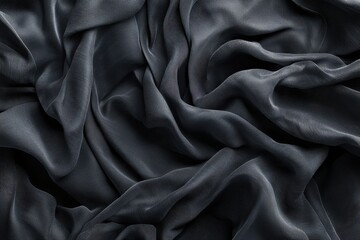 Wall Mural - soft textured black fabric with elegant drapery and subtle patterns