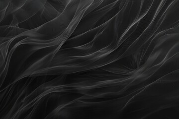Wall Mural - elegant swirling wisps of transparent fabric on black background