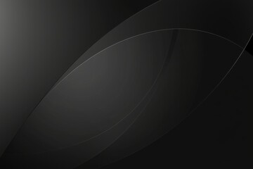 Poster - Abstract Black Background with Smooth Curved Lines and Gradient Effect