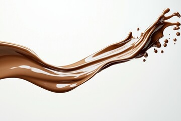 Wall Mural - chocolate wave is splashing on a white background