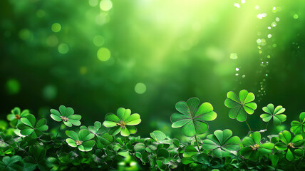 Wall Mural - green st patrick’s day background for a festive holiday greeting card design