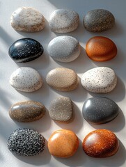 Wall Mural - Assorted decorative stones. AI.