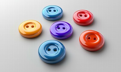 Wall Mural - Colorful buttons AI.