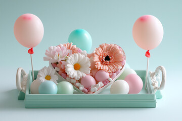 Poster -  candy arrangement with balloons