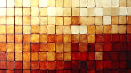 Poster - Warm gradient of earthy tones on a textured tile wall creating an inviting visual backdrop : Generative AI