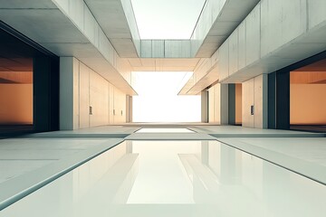 Fototapete - Impressive Modern Architecture Showcasing Bright Open Spaces and Clean Lines : Generative AI