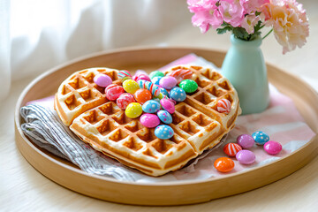 Sticker -  waffle on breakfast tray