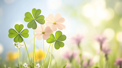 Canvas Print -  nature-inspired clover and wildflower bouquet