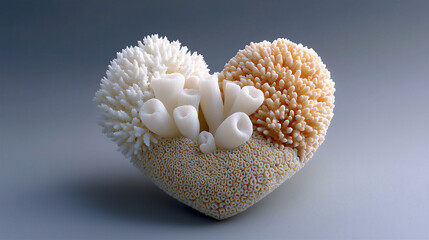 Poster -  nature-inspired heart-shaped coral arrangement