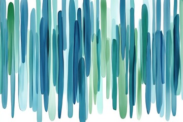 Sticker - Vertical abstract lines evoke gentle spring rain with shades of blue and green for a calming atmosphere. Generative AI