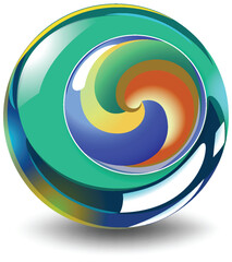 Wall Mural - Colorful Swirl in Glass Sphere