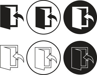 Wall Mural - set of enter icons in flat and outline designs. arrows and door vectors entry symbols. login signs. 