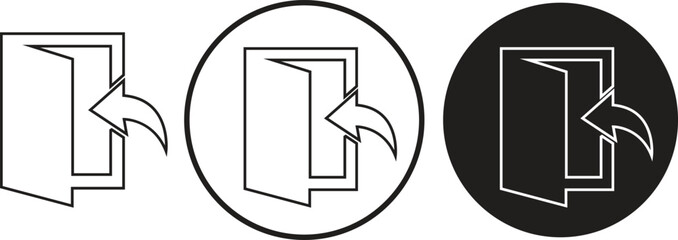 Wall Mural - set of enter icons in trendy outline designs. arrow and door vectors entry symbols. login signs. doo