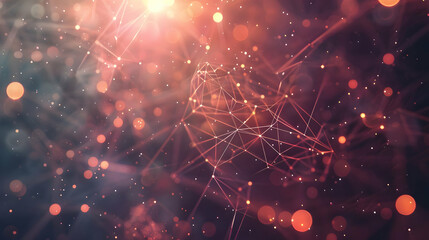 Wall Mural - abstract digital background with glowing particles and interconnected lines