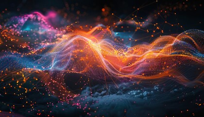 cyberspace maping with futuristic international telecommunication network, concept about global data