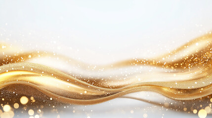 Wall Mural - golden wave abstract: a mesmerizing abstract design featuring a flowing golden wave against a subtle