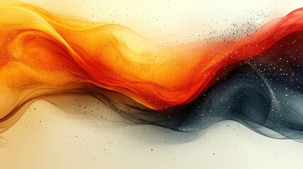 Wall Mural - Abstract flowing colors in warm tones with a smooth gradient and sparkles.