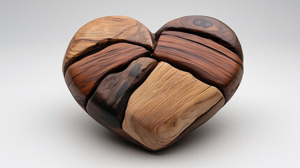 Canvas Print -  nature-inspired heart-shaped driftwood sculpture