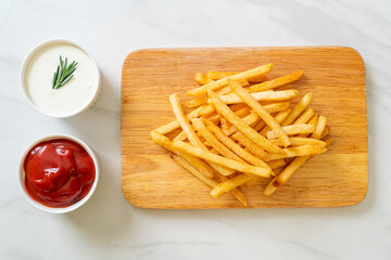 Sticker - French fries with sour cream and ketchup