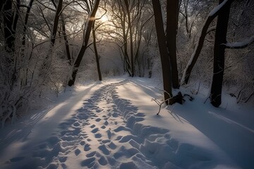 Wall Mural - road in the snow