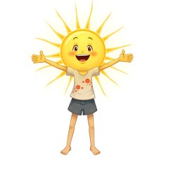 Canvas Print - A cheerful character embracing the sunshine